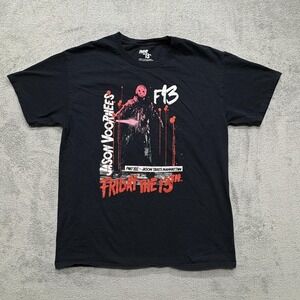 Friday The 13th Jason Voorhees Shirt Mens Large Black Horror Movie Tee Manhattan